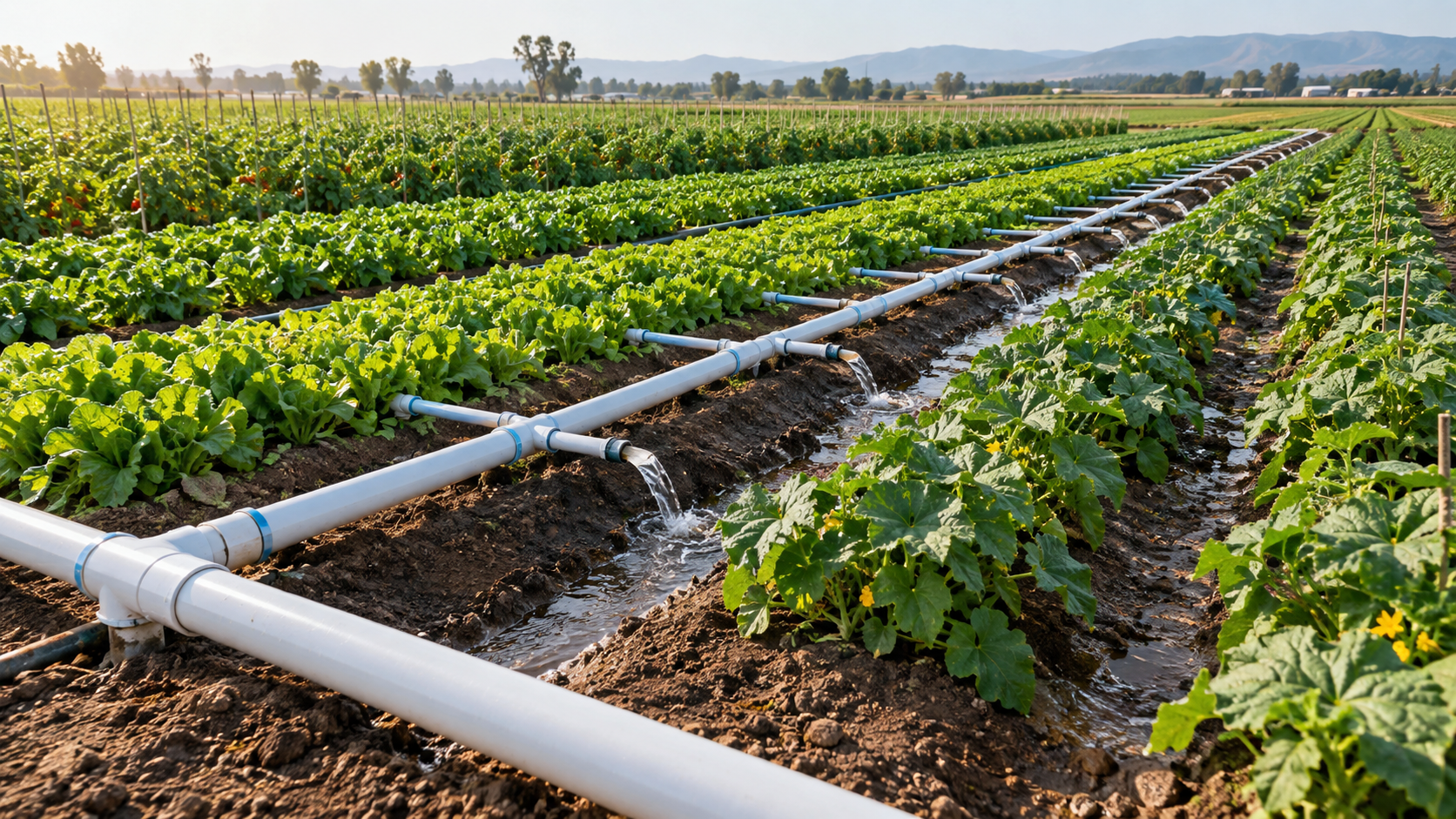 PVC irrigation farm